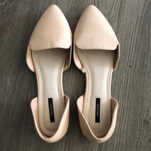 Nude Pointed Toe Flats